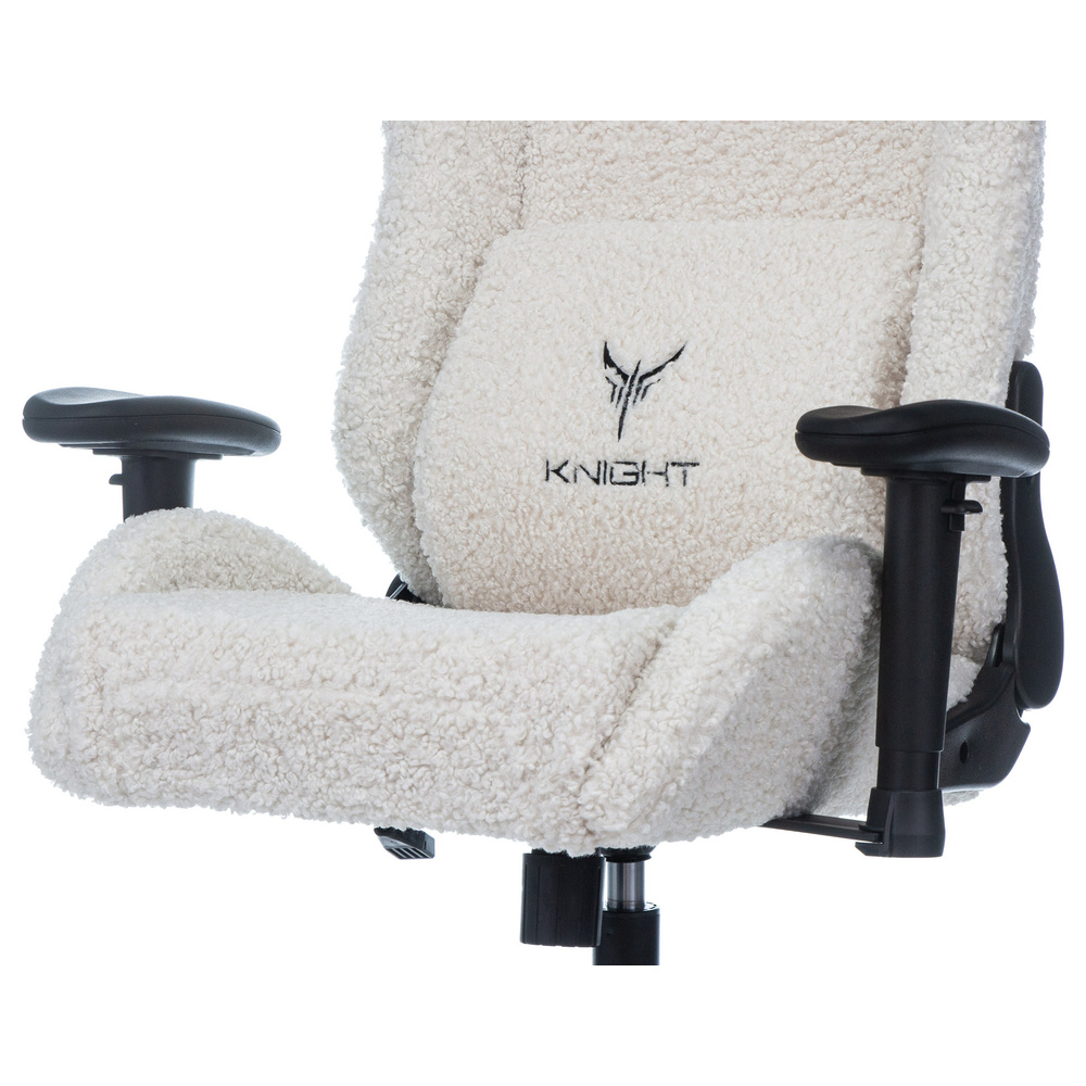 Кресло игровое Knight T1 молочный экомех с подголов. крестов. металл