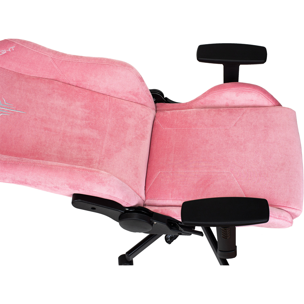 Кресло Бюрократ Knight N1 Fabric розовый Velvet 36 с подголов. крестов. металл