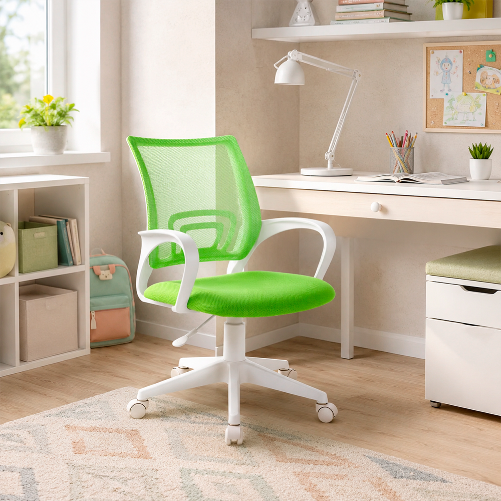 Кресло детское Бюрократ CH-W695NLT салатовый TW-03A TW-18 сетка/ткань крестов. пластик пластик белый