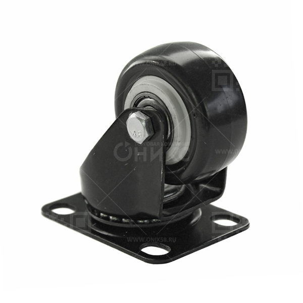 Колесная опора d50 поворотная SCz 25 50мм. (SCg(М)25) черная резина г\п 50 кг.  4053050