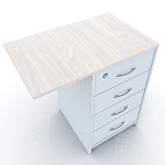 А-706 Топ к тумбе АТ-05 для столов А-201, А-202 (сторона 45см), 730*450*22мм. (Дуб молочный)