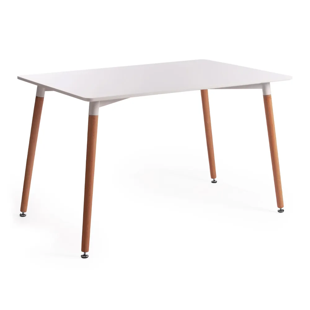 Стол JOHN (mod. T1001) [МДФ/дерево, 120 х 80 х 75 см , White (Белый) / Natural (натуральный)]