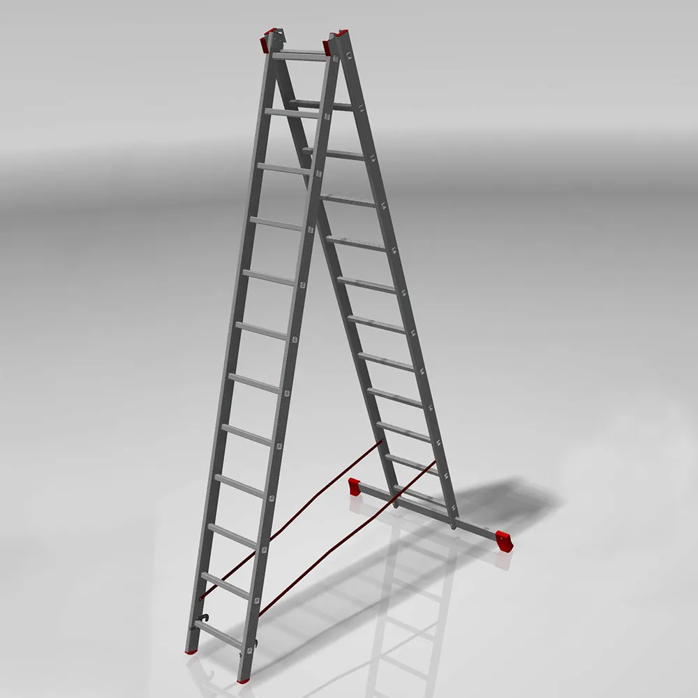 Лестница двухсекционная 2x12 ступеней, NV3220, 5,05м. алюминиевая