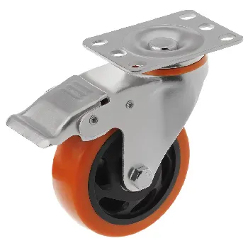 Колесная опора d100 поворотное с тормозом SCBM 42, PVC, полиуретан (Medium) 4023100PVC г\п 95 кг