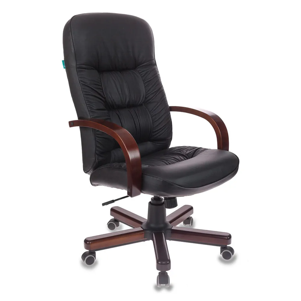 Кресло руководителя Бюрократ T-9908 WALNUT черный кожа крестов. металл/дерево