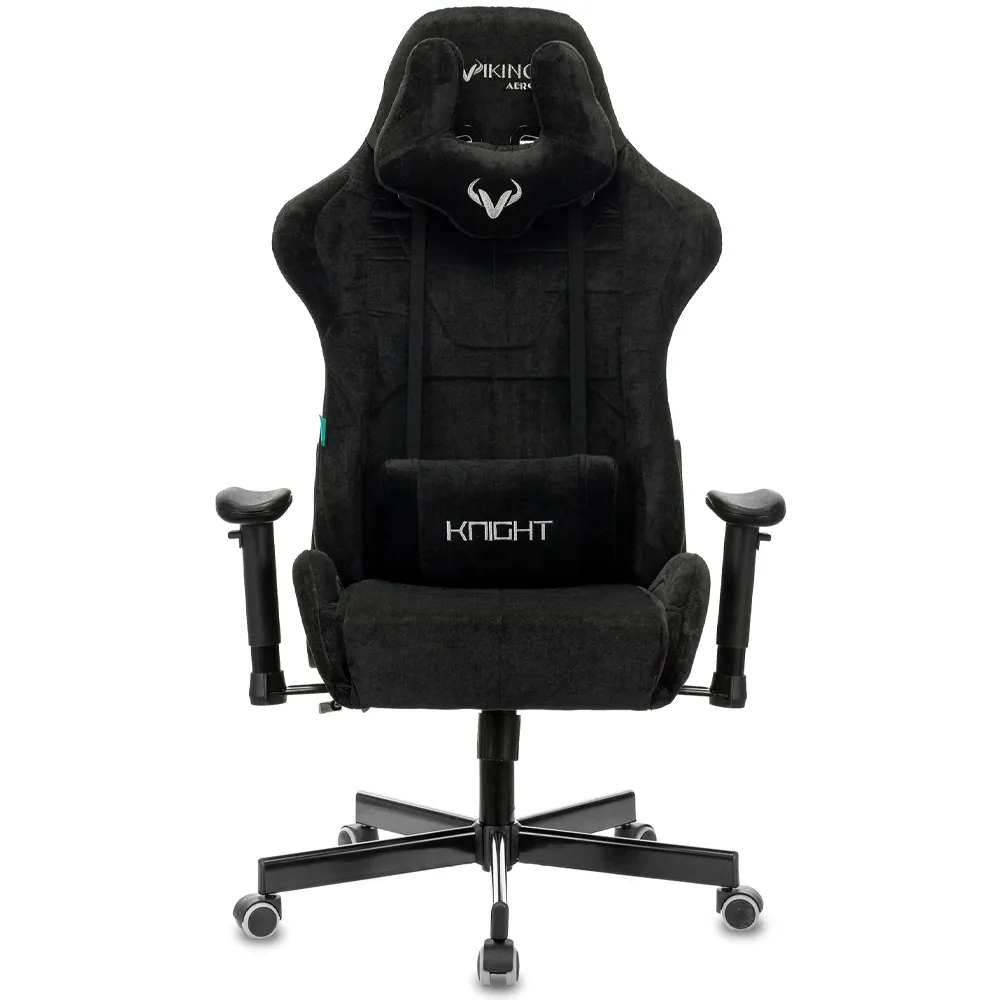 Кресло игровое Бюрократ Zombie VIKING KNIGHT Fabric черный Light-20 с подголов. крестов. металл