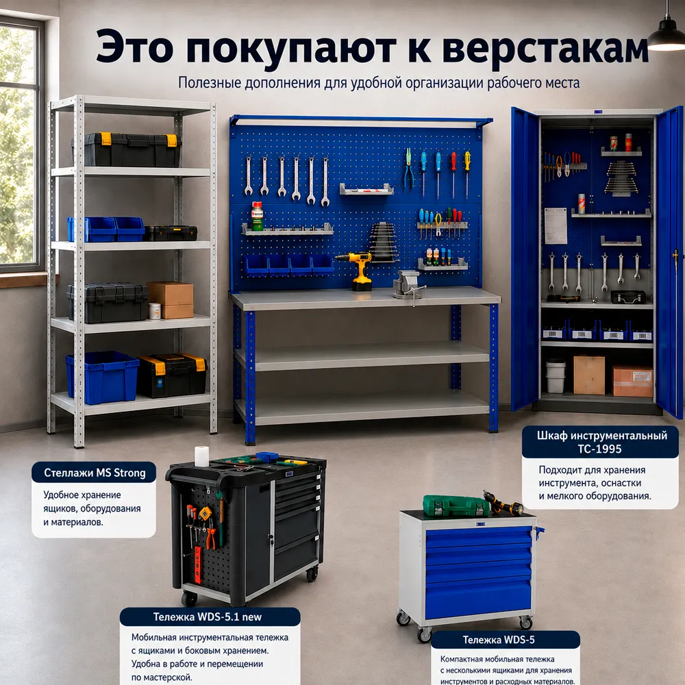 Верстак Garage №115 (Garage №112, экран WS-100, компл. освещ. W)