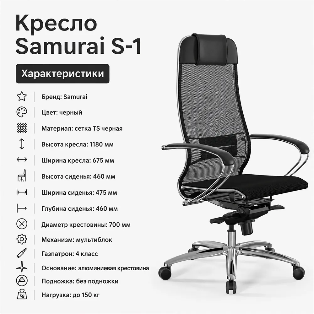 Кресло Samurai S-1 (Черный 5.2.1.49)