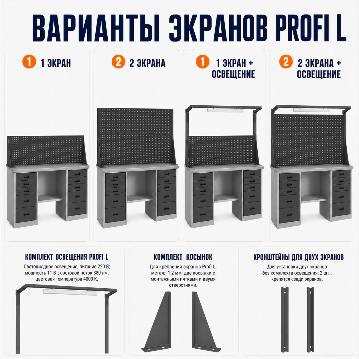 Верстак слесарный Profi L L160.L3/L3.010