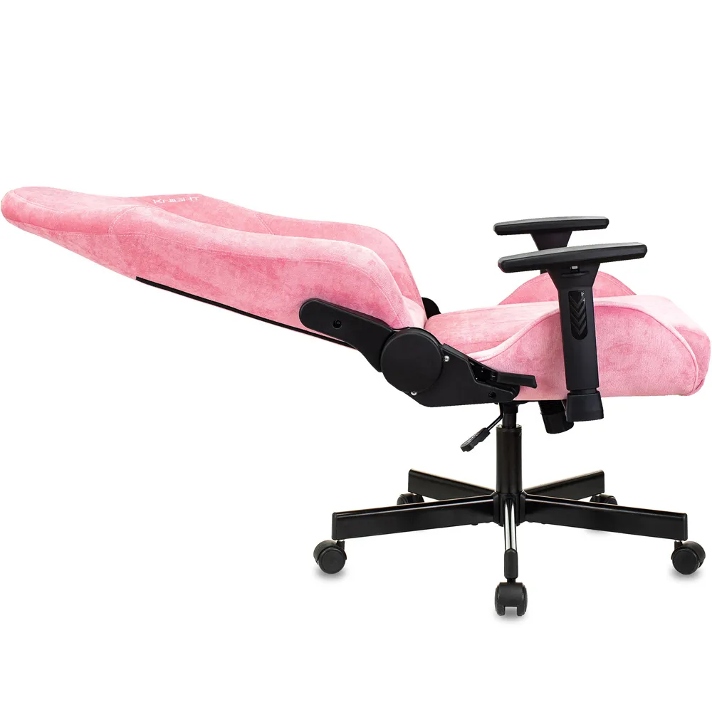 Кресло Бюрократ Knight N1 Fabric розовый Velvet 36 с подголов. крестов. металл