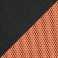 экокожа Extra черная/ сетка X2 оранжевая 0000205